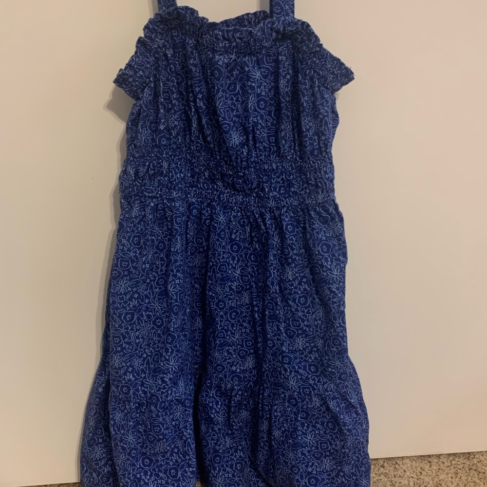 Cat & Jack Floral Blue Dress size XL 14 girls only worn once or twice